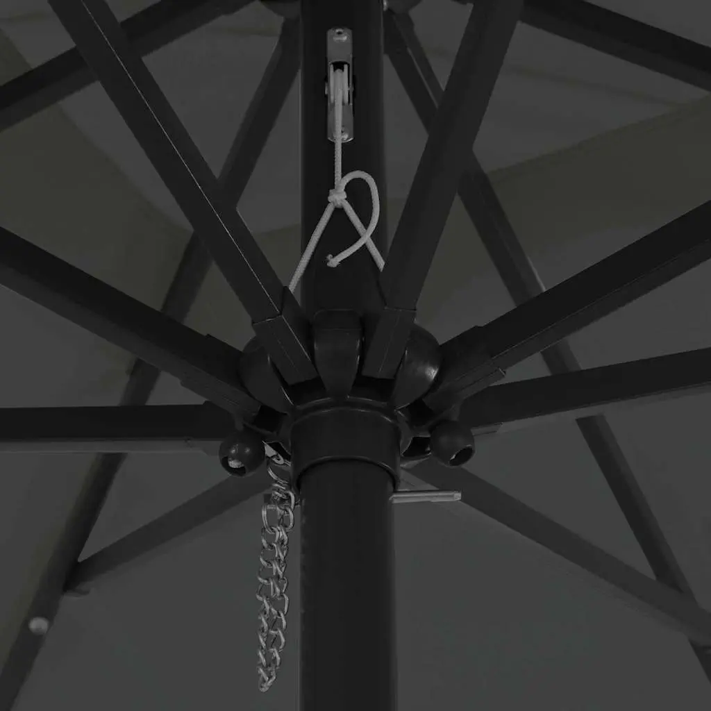 Garden Parasol Polyester 295cm Square Anthracite with LED Lights