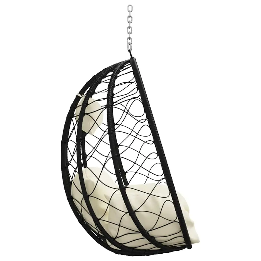 Hanging Egg Chair Ergonomic Steel Cream Indoor Outdoor Swing Seat