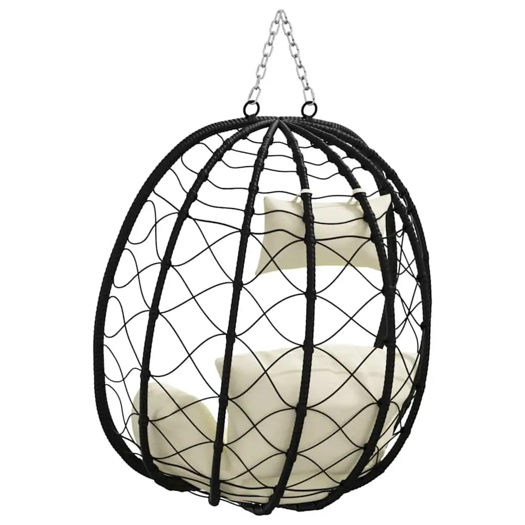 Hanging Egg Chair Ergonomic Steel Cream Indoor Outdoor Swing Seat