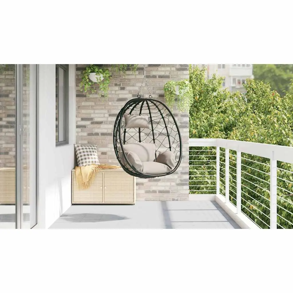 Taupe Hanging Egg Chair for Indoor & Outdoor Living