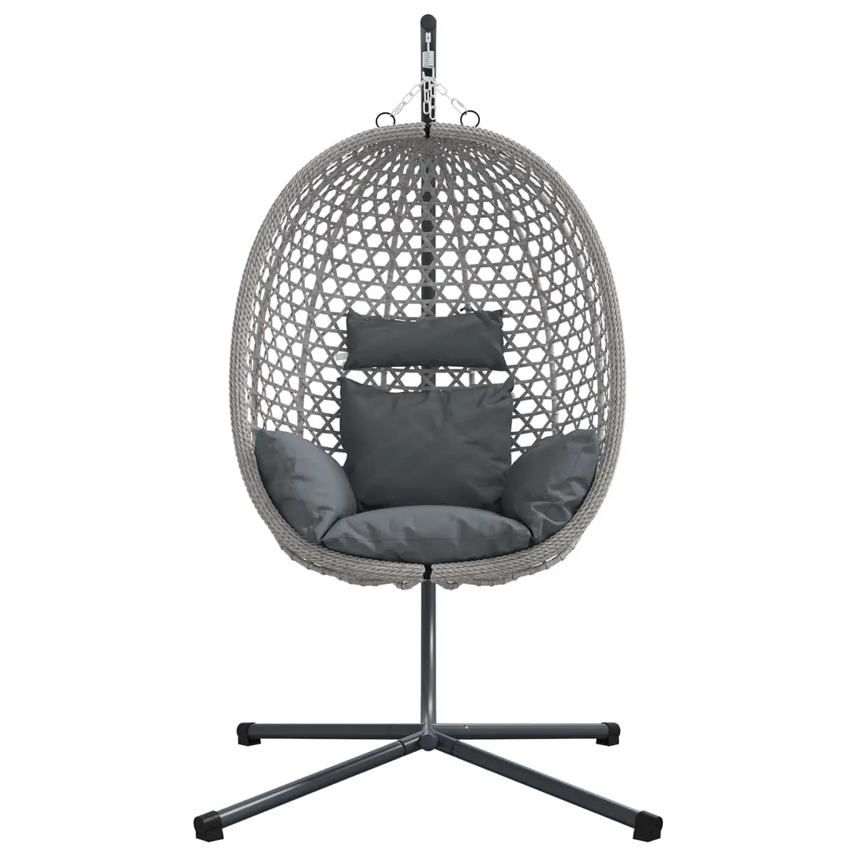 Hanging Egg Chair with Stand Foldable Indoor Outdoor Patio Garden Furniture