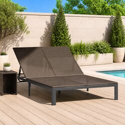 Sun Lounger Outdoor Sunbed Brown Poly Rattan Adjustable Backrest Garden Terrace