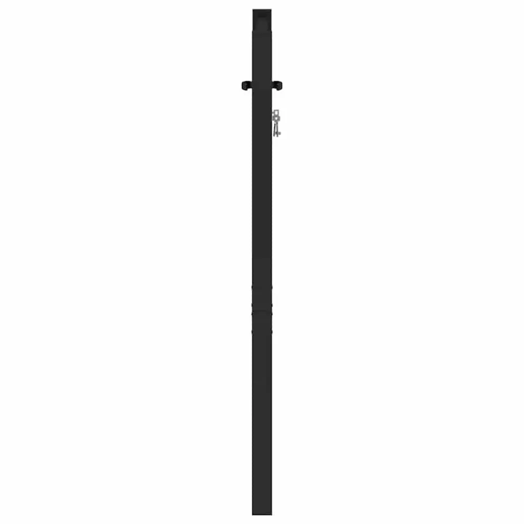 Garden Gate Black Lockable Aluminium Fence Entry Gate 100x100cm Outdoor Patio