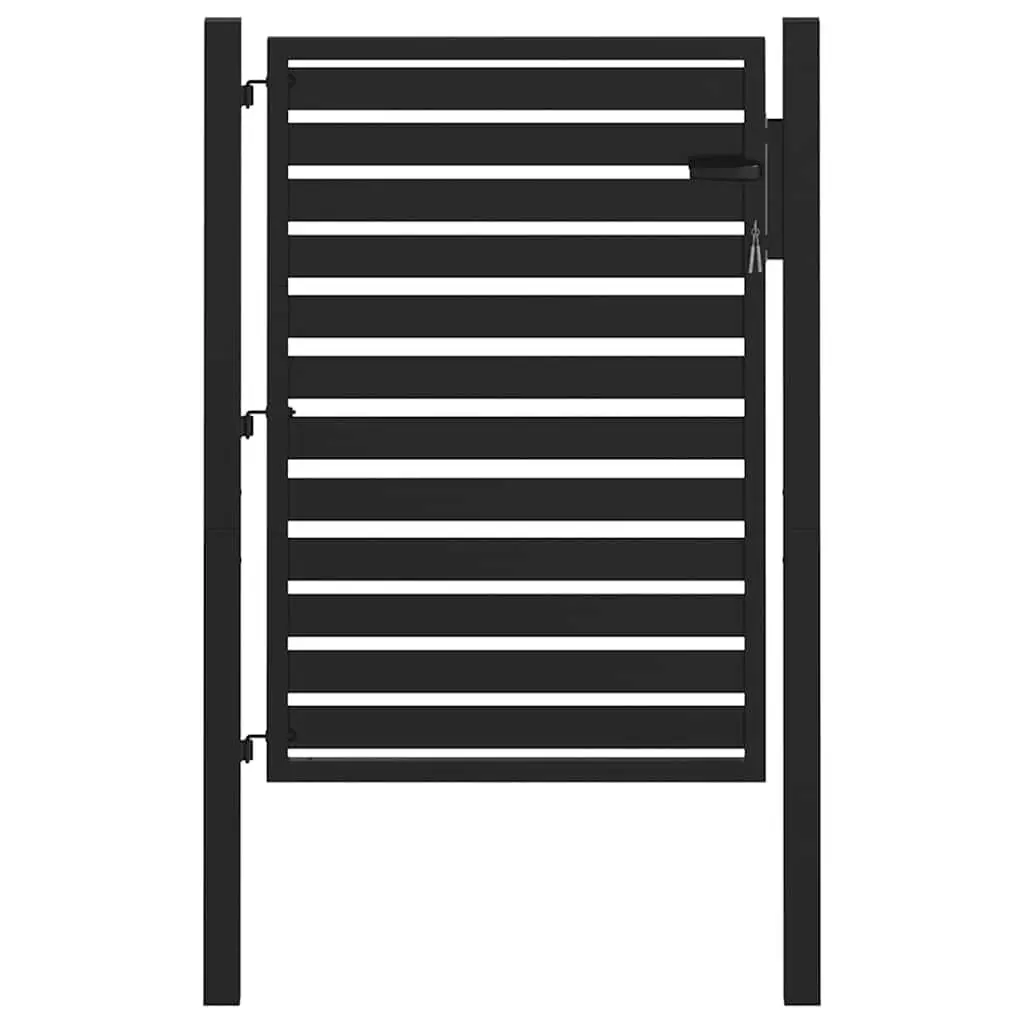 Garden Gate Lockable Aluminium 100x120cm Black