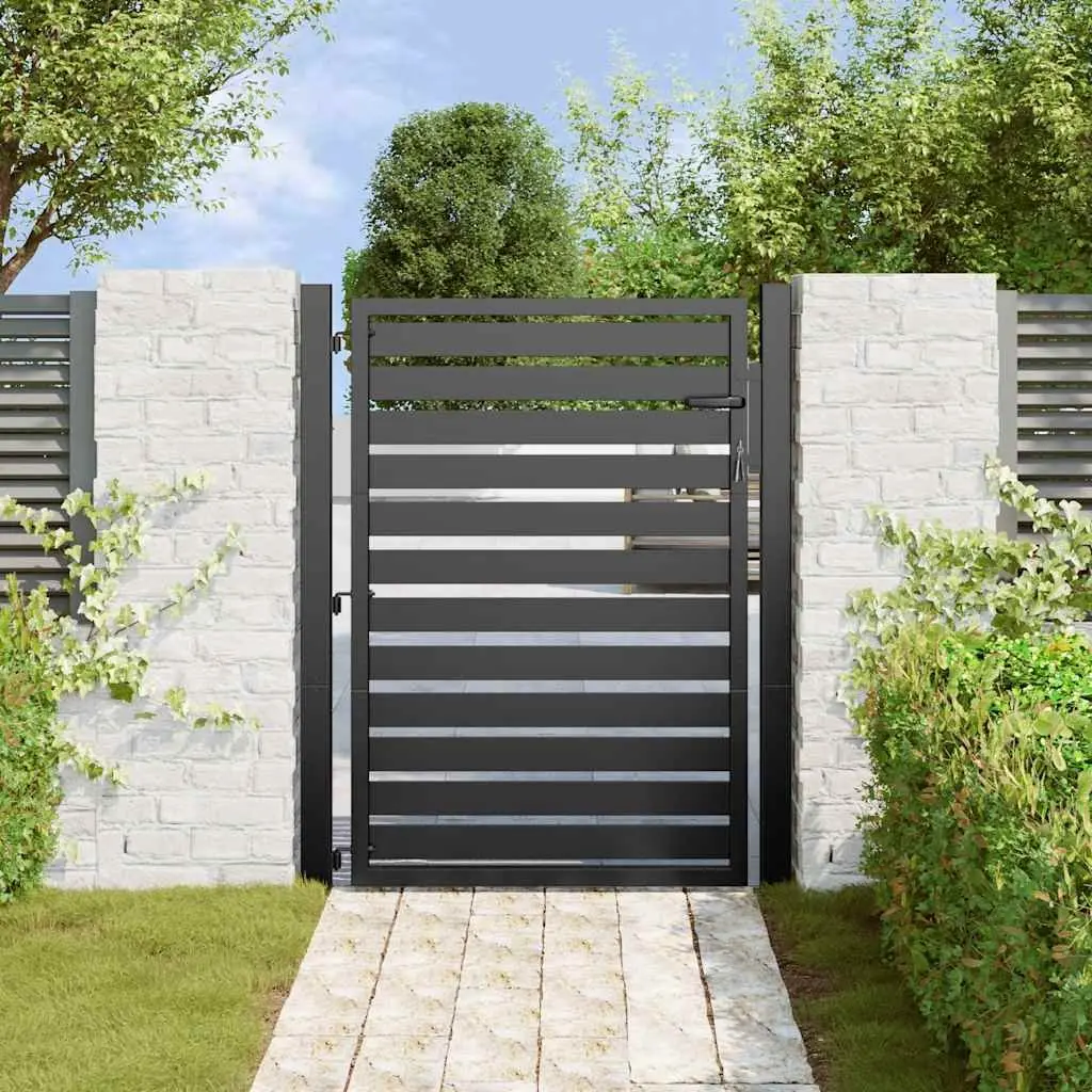 Garden Gate Lockable Aluminium 100x120cm Black