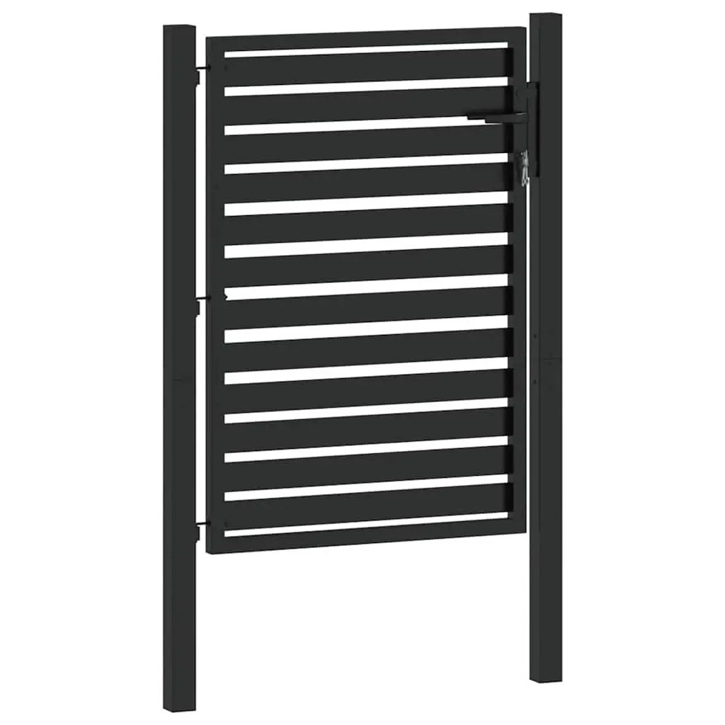 Garden Gate Lockable Aluminium 100x120cm Black