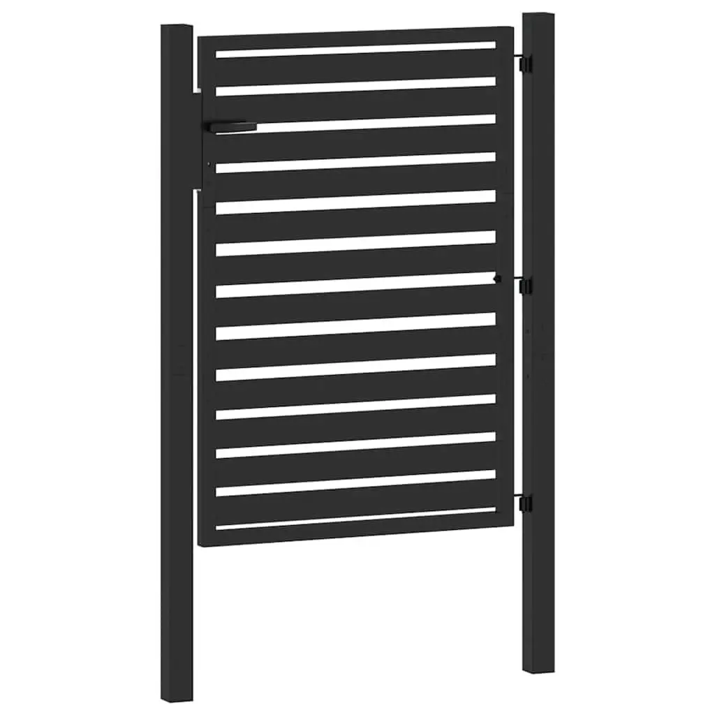 Garden Gate Lockable Aluminium 100x120cm Black