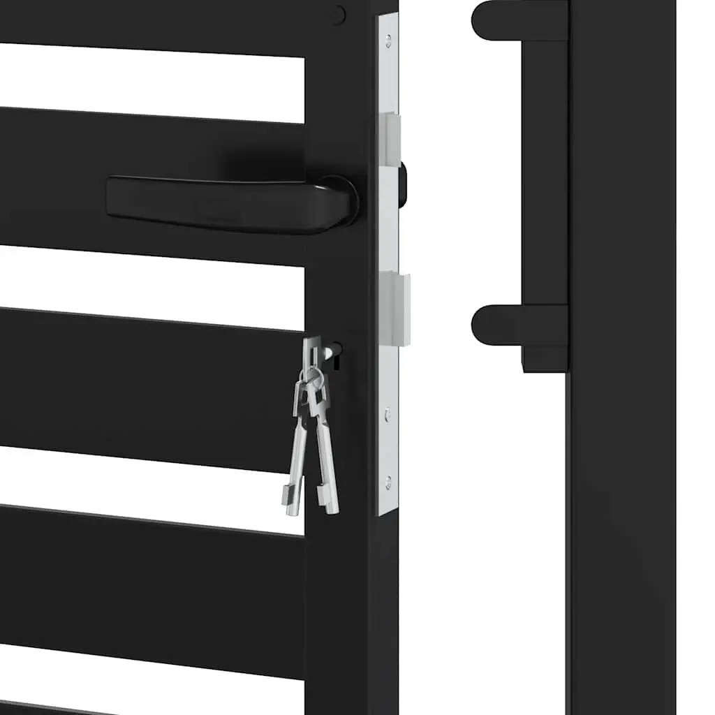 Garden Gate Lockable Aluminium 100x120cm Black