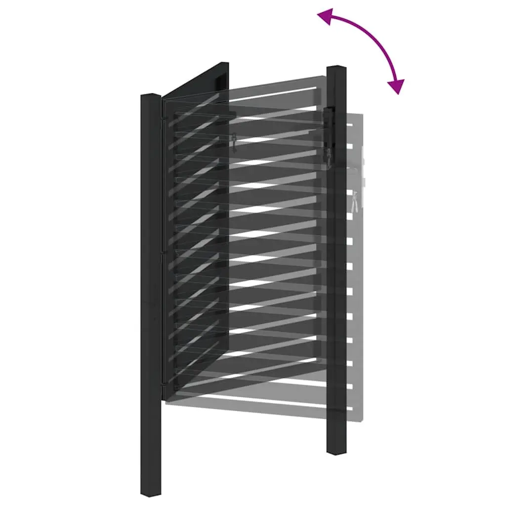 Garden Gate Lockable Aluminium 100x120cm Black