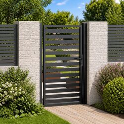 Practical Garden Gate: Lockable Black 100x150 cm for Home Use