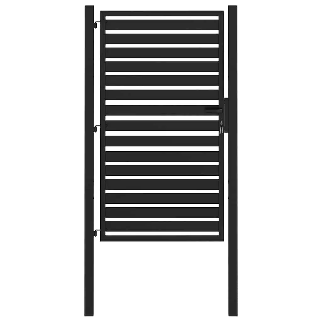 Garden Gate Lockable Powder-coated Aluminium 100x150 cm Black