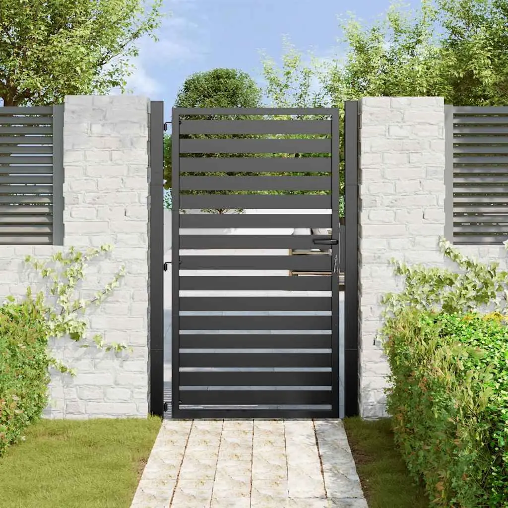 Garden Gate Lockable Powder-coated Aluminium 100x150 cm Black