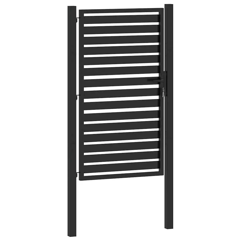 Garden Gate Lockable Powder-coated Aluminium 100x150 cm Black