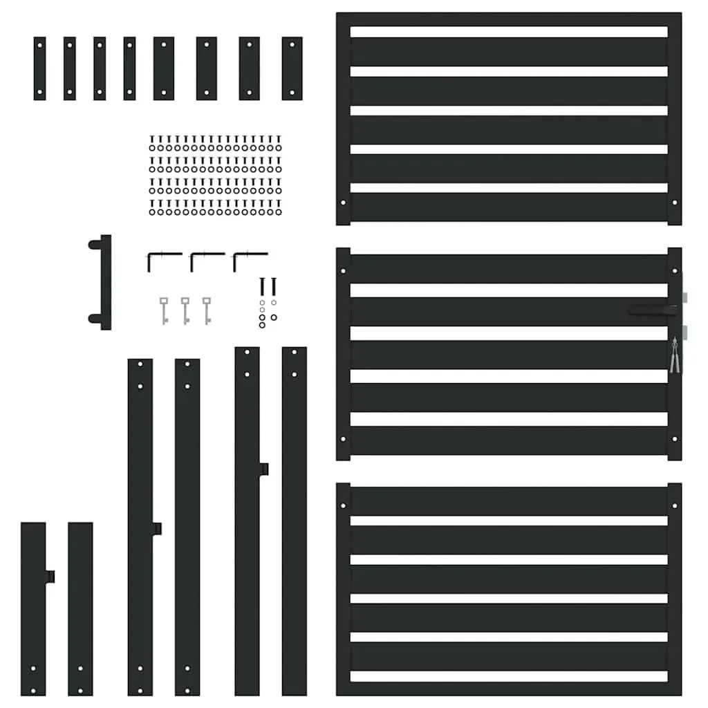 Garden Gate Lockable Powder-coated Aluminium 100x150 cm Black