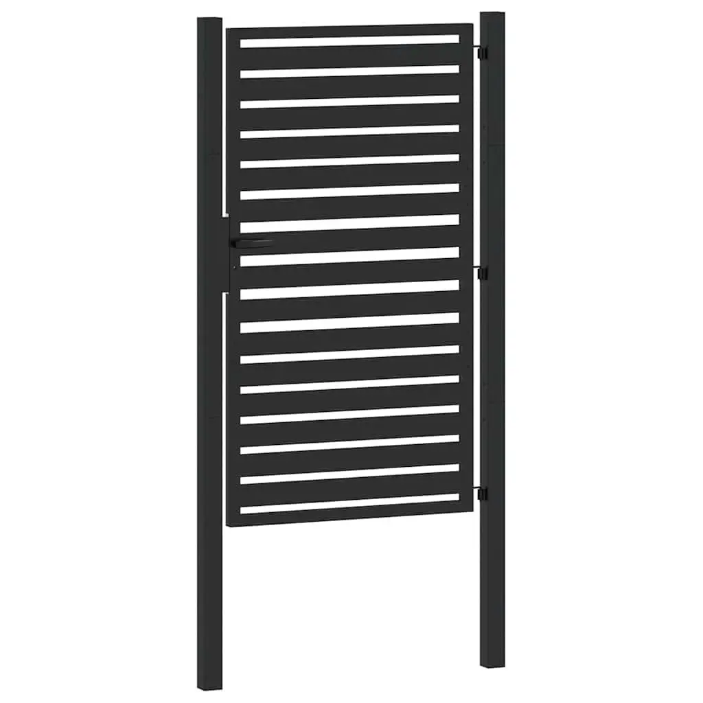 Garden Gate Lockable Powder-coated Aluminium 100x150 cm Black