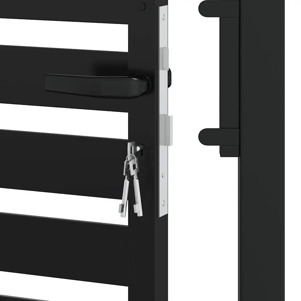 Garden Gate Lockable Powder-coated Aluminium 100x150 cm Black