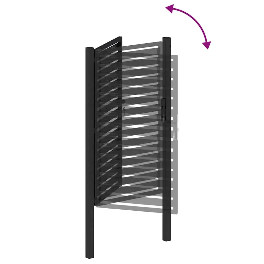 Garden Gate Lockable Powder-coated Aluminium 100x150 cm Black