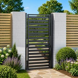 Versatile Lockable Garden Gate 100x180cm Black
