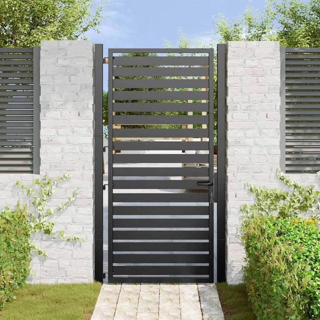 Lockable Garden Gate 100x180cm Black