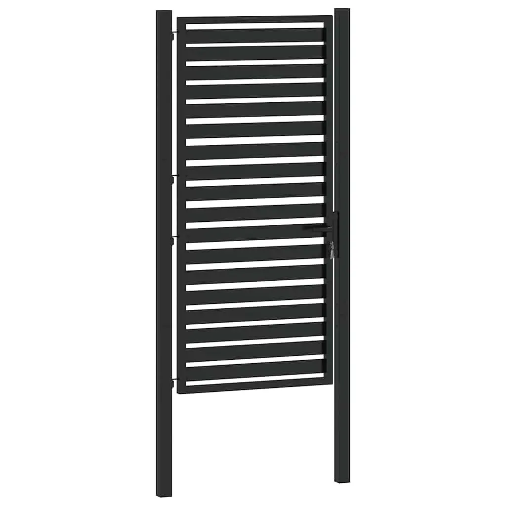 Lockable Garden Gate 100x180cm Black
