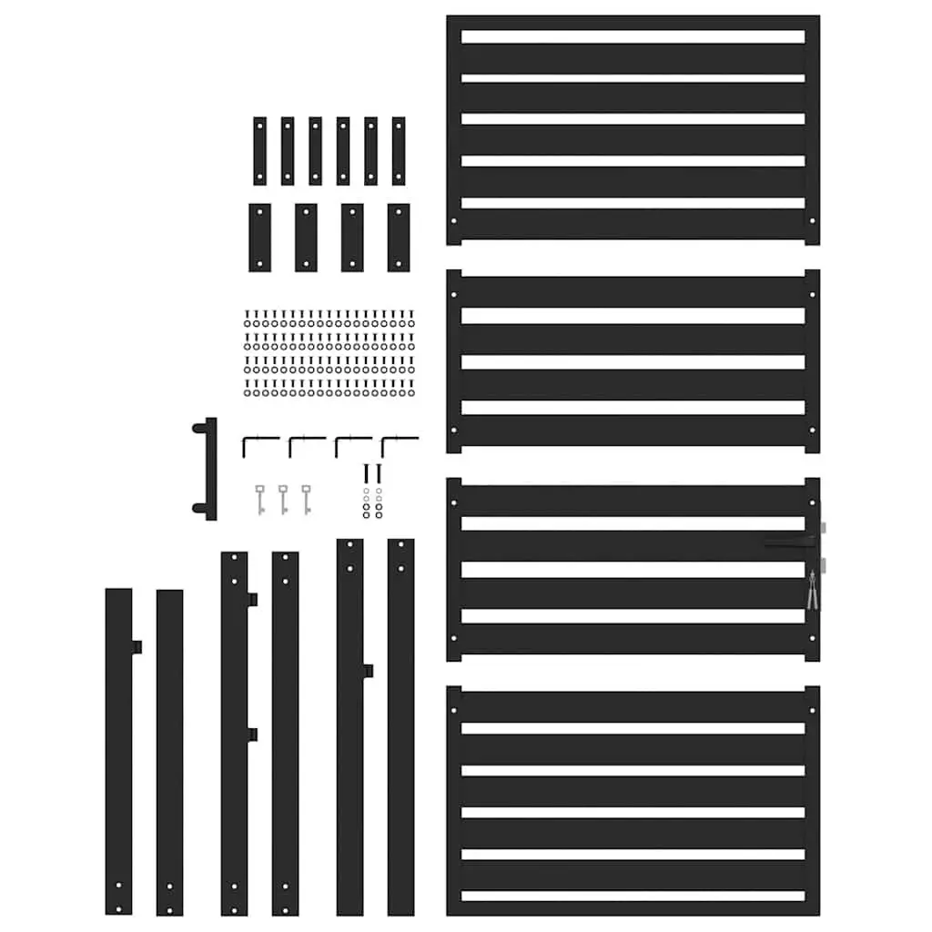 Lockable Garden Gate 100x180cm Black