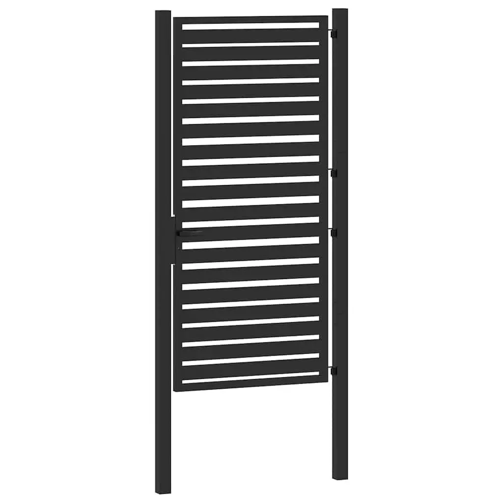 Lockable Garden Gate 100x180cm Black