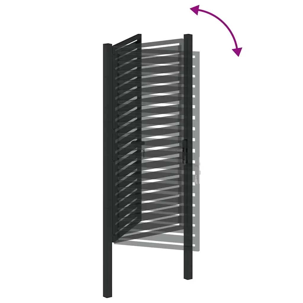 Lockable Garden Gate 100x180cm Black