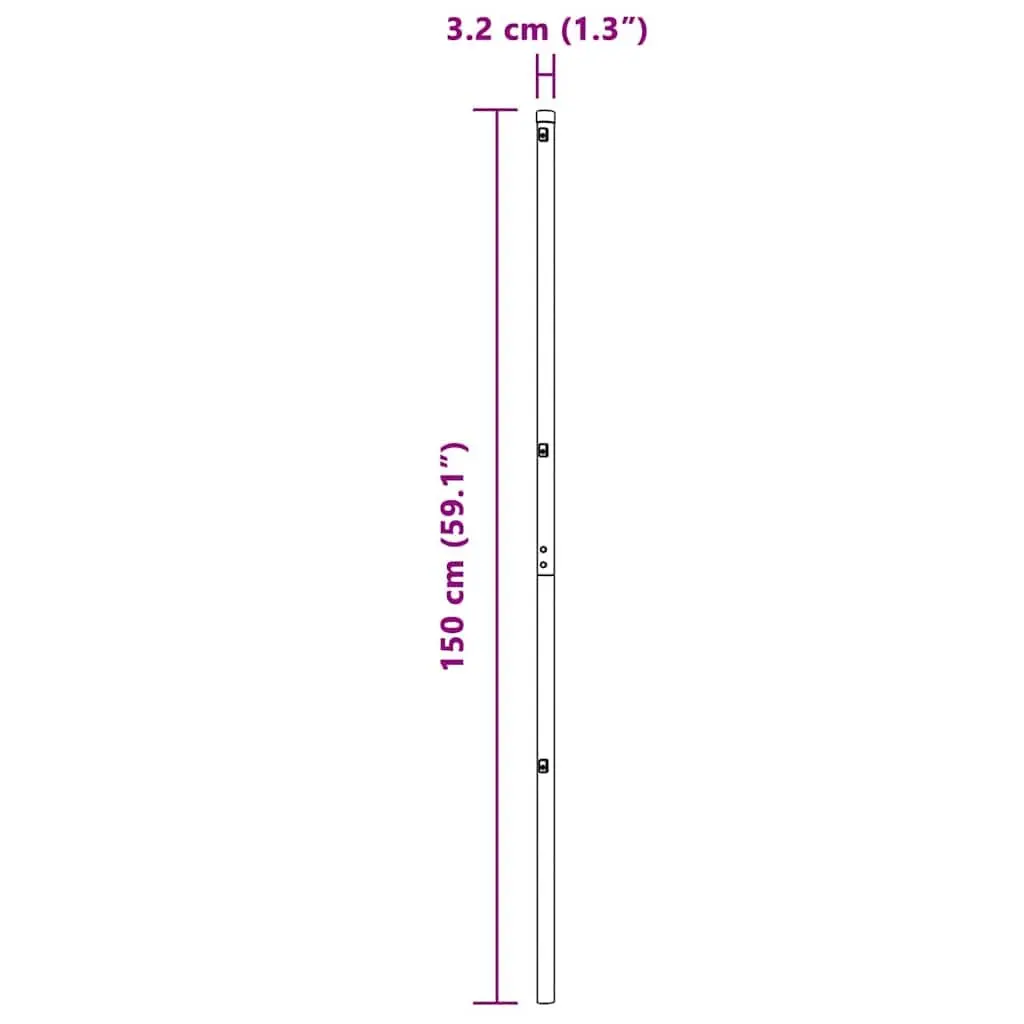 Embedded Fence Post 13 pcs Green Powder-Coated Steel Garden Terrace Boundary