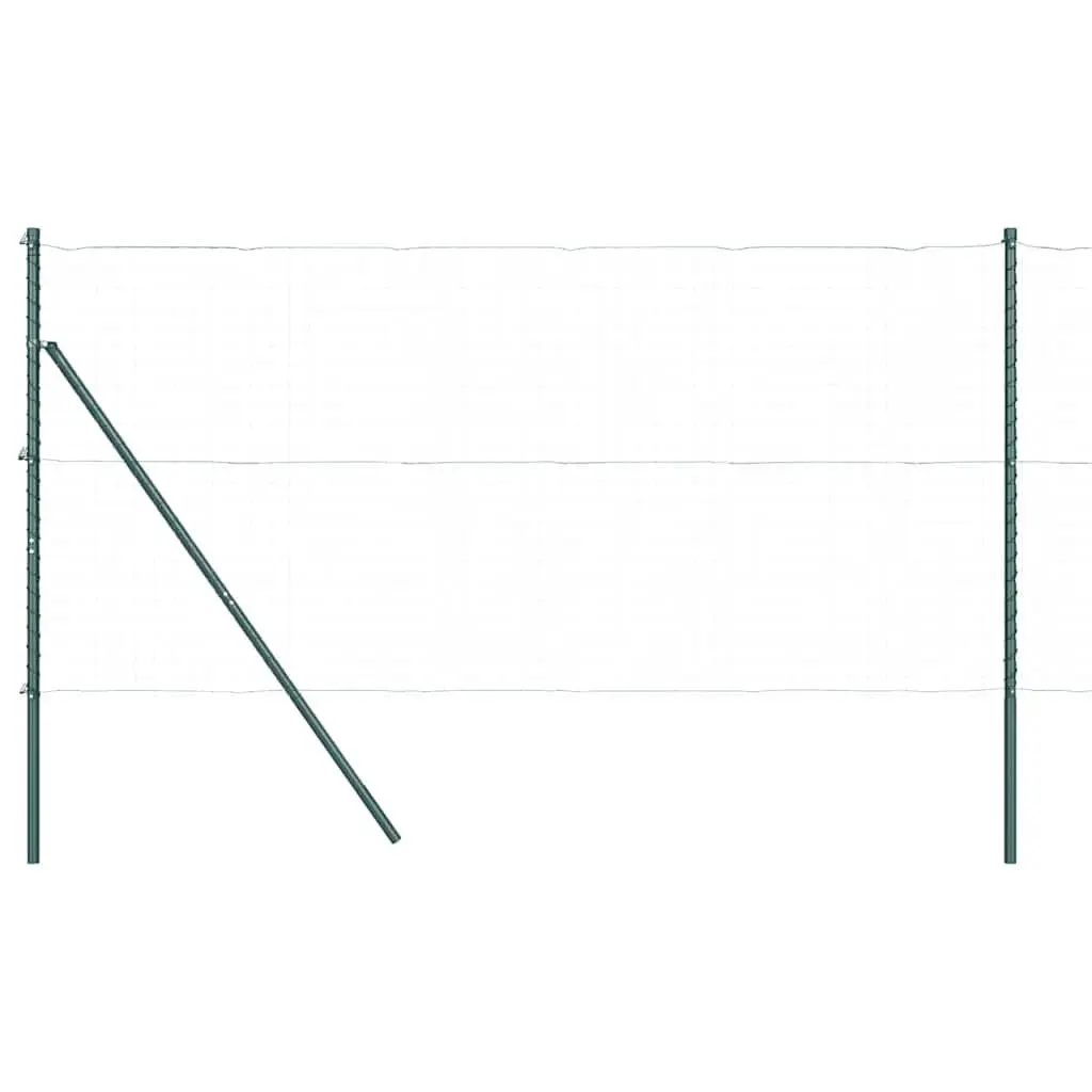 Embedded Fence Post Powder-Coated Galvanized Steel 13 pcs Green