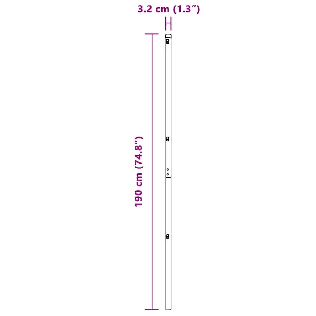 Embedded Fence Post Powder-Coated Galvanized Steel 13 pcs Green