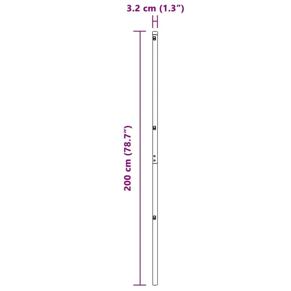 Fence Post Powder-Coated Galvanized Steel 13 Pieces Green Cylindrical Garden Terrace Boundary Markers
