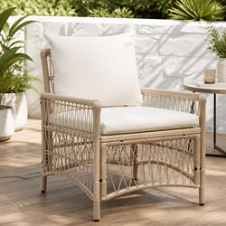 Functional Beige Garden Chair for Relaxation Outdoors