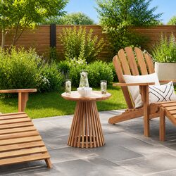 Versatile Brown Round Side Table for Outdoor Settings