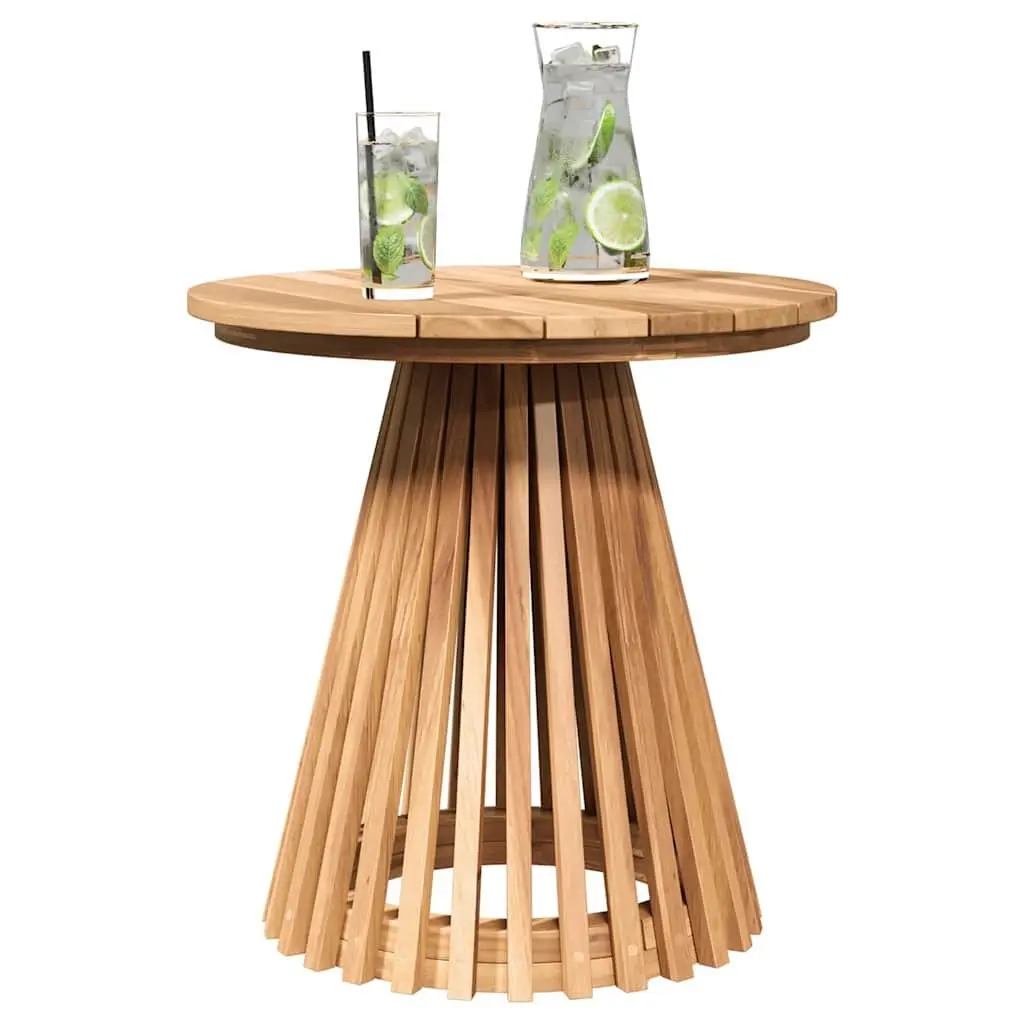 Outdoor Table Teak Wood Round Brown 50x50x49.5cm Garden Patio Furniture