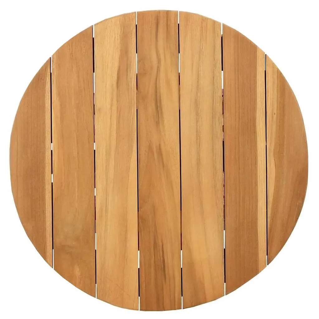 Outdoor Table Teak Wood Round Brown 50x50x49.5cm Garden Patio Furniture