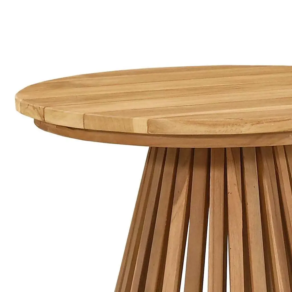 Outdoor Table Teak Wood Round Brown 50x50x49.5cm Garden Patio Furniture