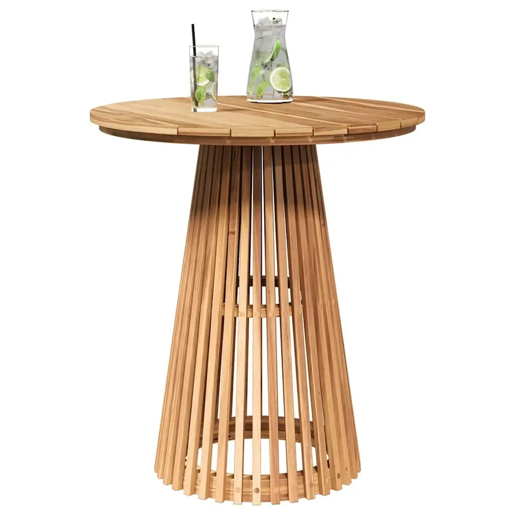 Outdoor Side Table Solid Teak Wood Round 70x70x75cm Brown
