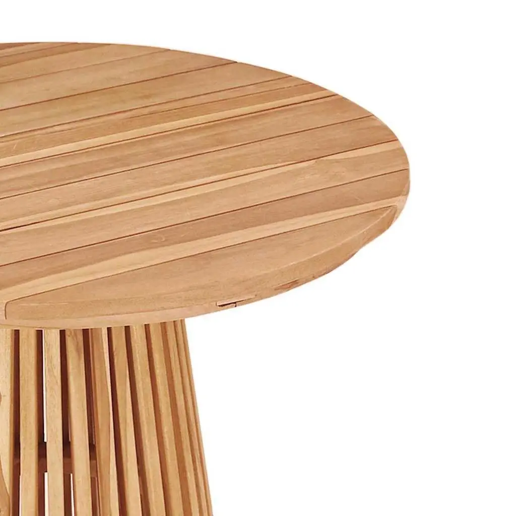 Outdoor Side Table Solid Teak Wood Round 70x70x75cm Brown