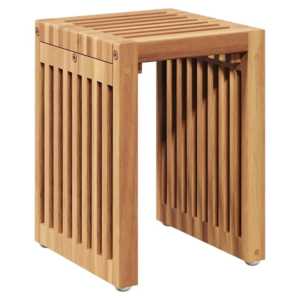 Garden Side Table Solid Teak Wood Outdoor Furniture Brown Modern 33x44.5x51cm
