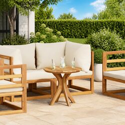 Versatile Brown Teak Side Table for Garden and Patio Use
