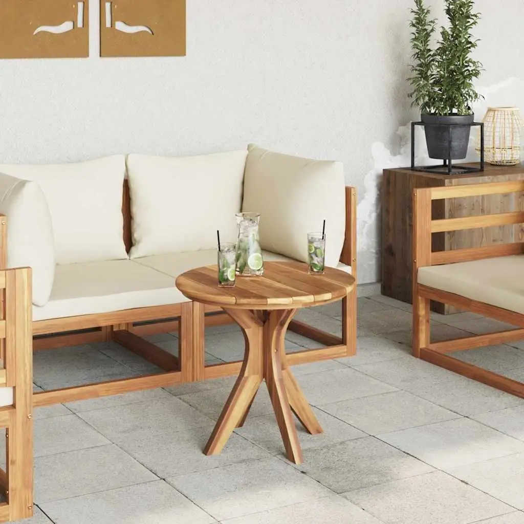 Outdoor Side Table Solid Teak Wood Brown 55x55x51cm
