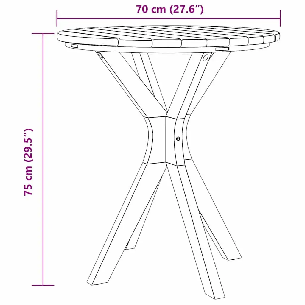 Brown Outdoor Side Table 70x70x75cm for Various Uses