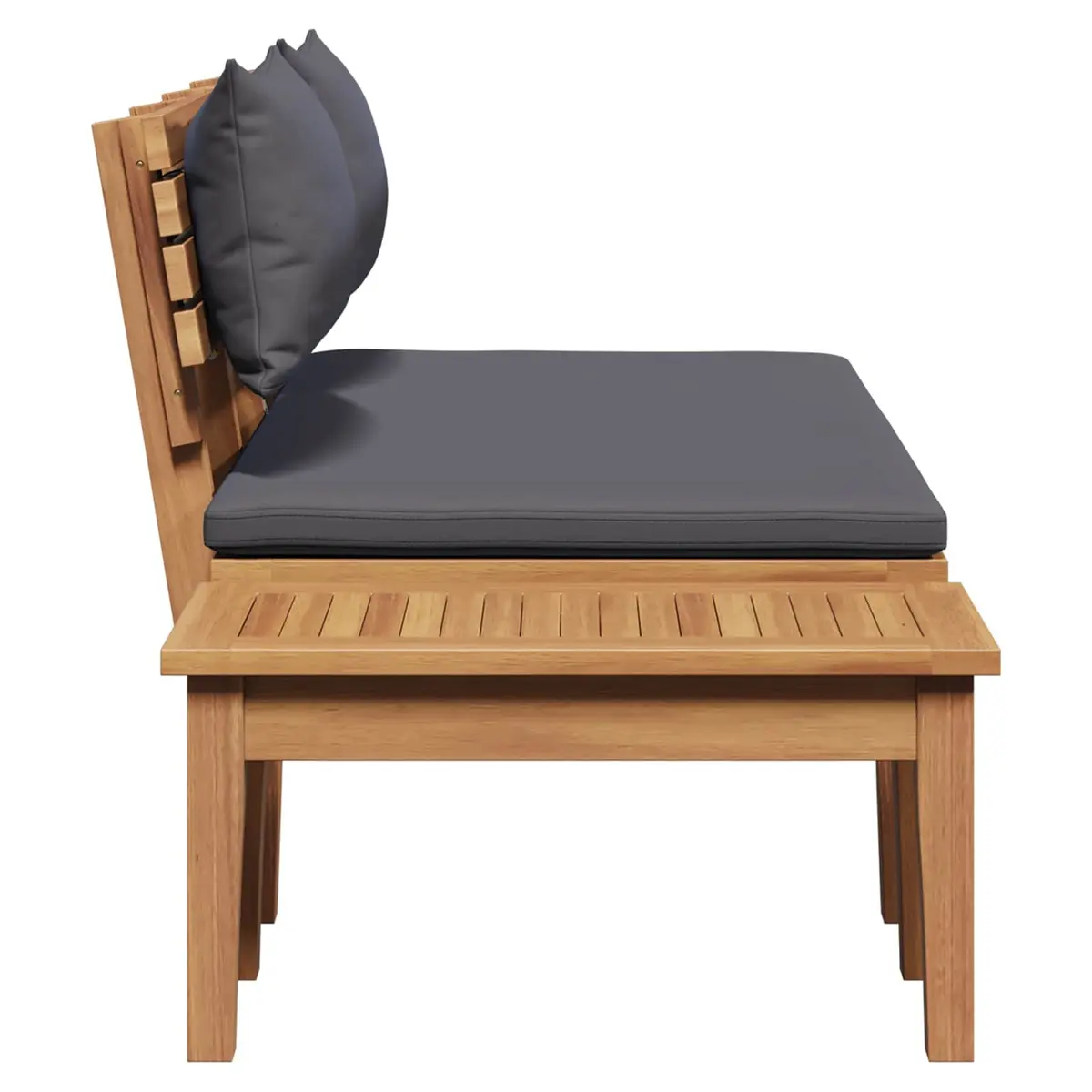 Grey Teak Wood Bench and Table Set