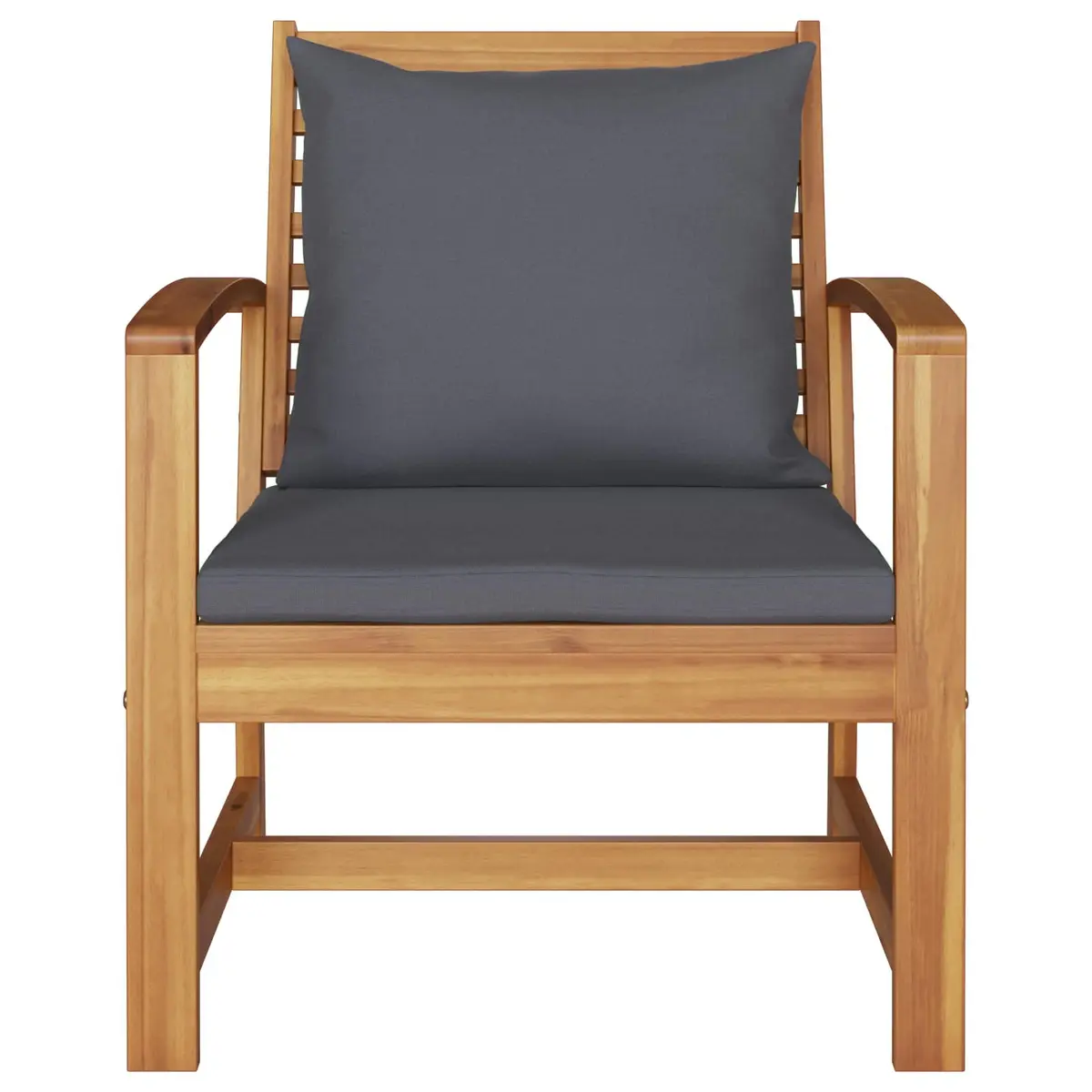 Outdoor Chairs 2 Piece Set Brown Dark Grey Garden Patio Seating 65x60x76.5cm