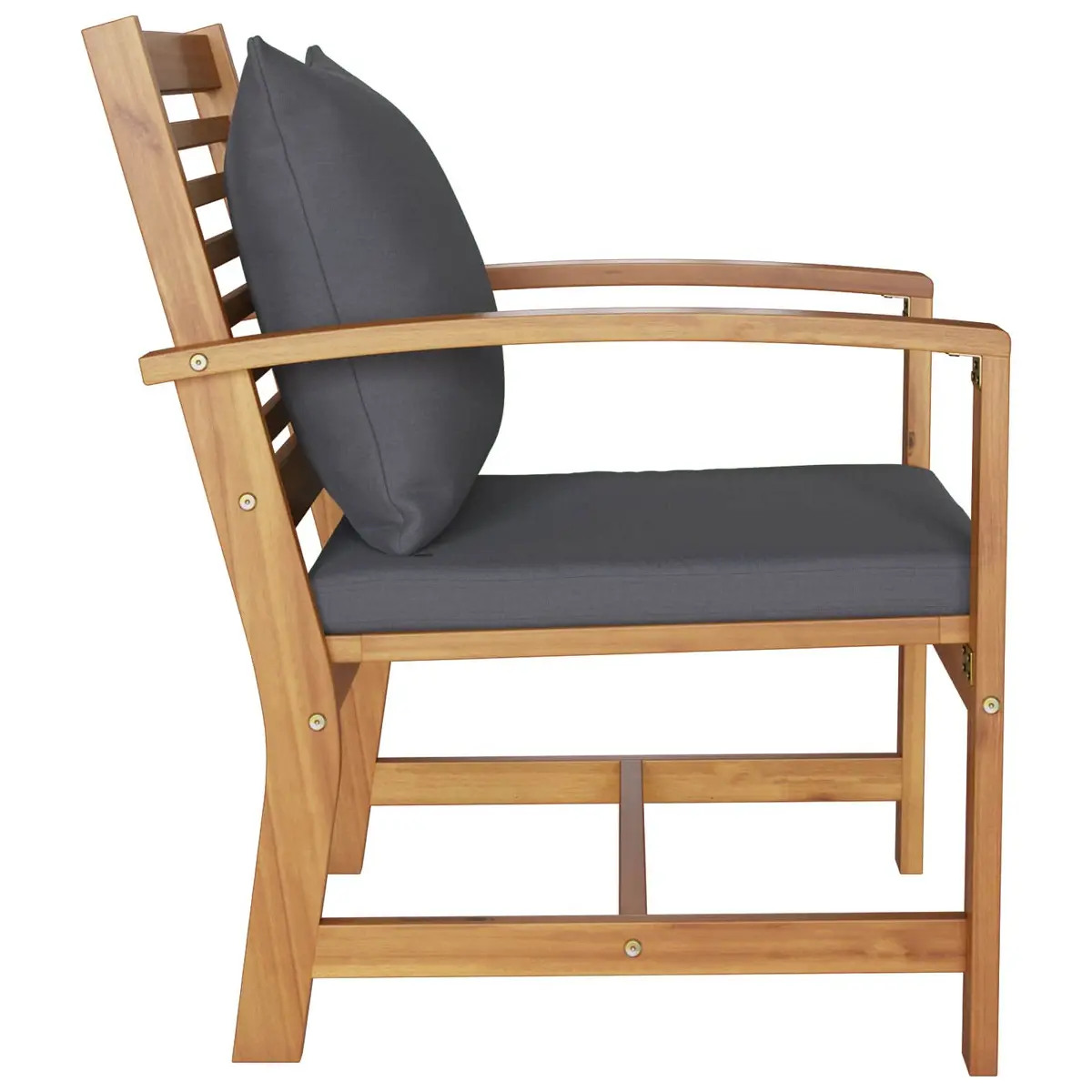 Outdoor Chairs 2 Piece Set Brown Dark Grey Garden Patio Seating 65x60x76.5cm