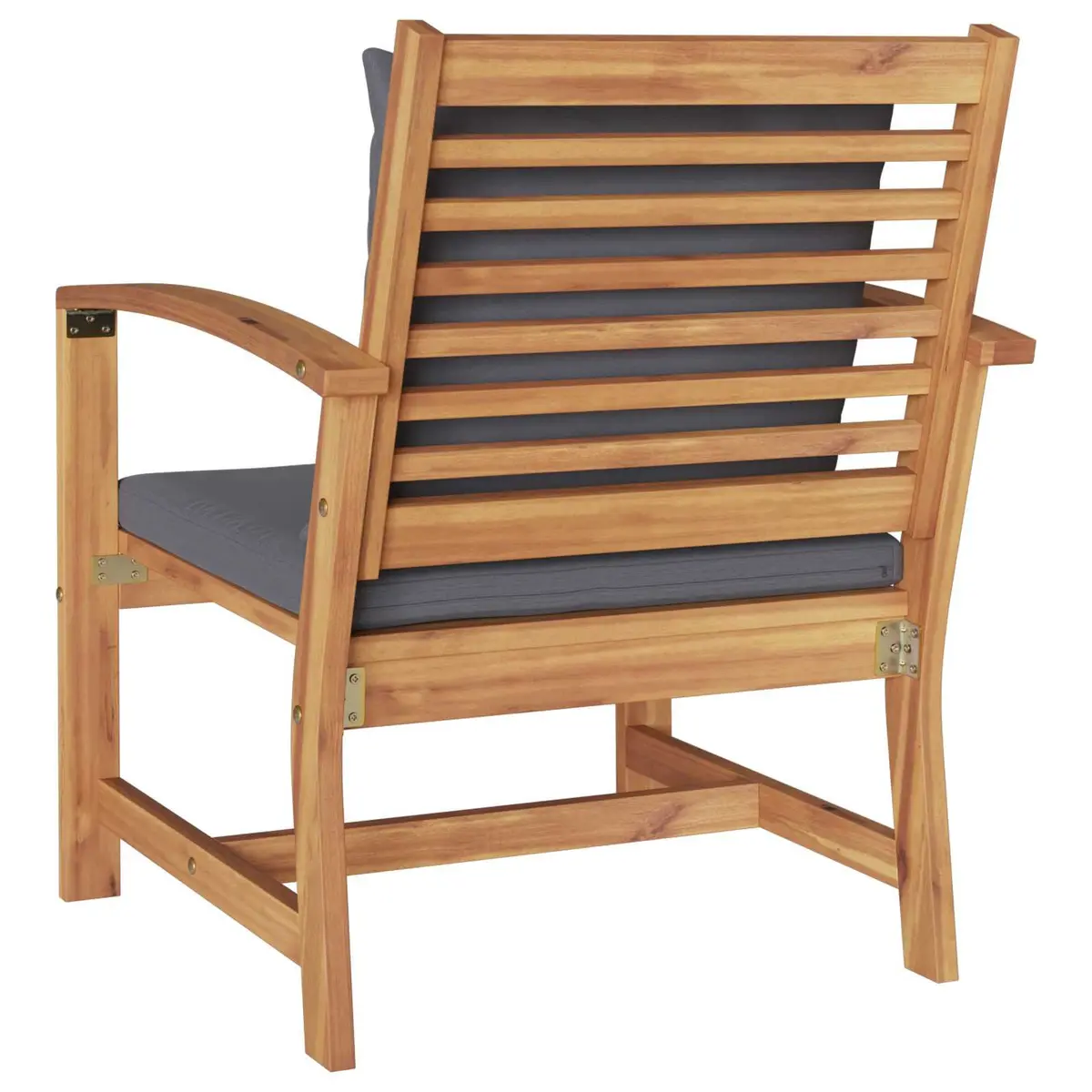 Outdoor Chairs 2 Piece Set Brown Dark Grey Garden Patio Seating 65x60x76.5cm