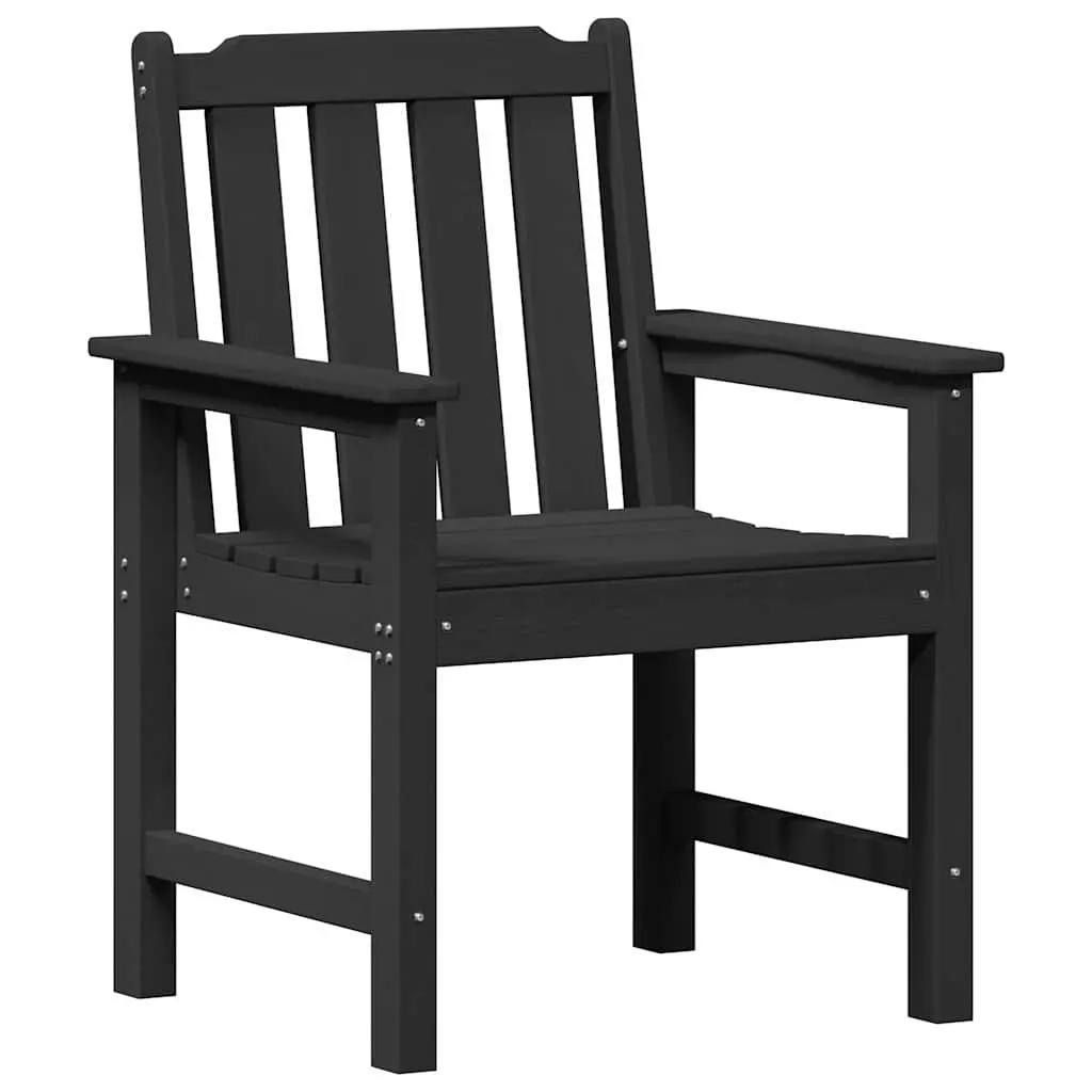 Outdoor Dining Chair High-density Polyethylene 65.5 x 59 x 88 cm Black 2 Piece Set