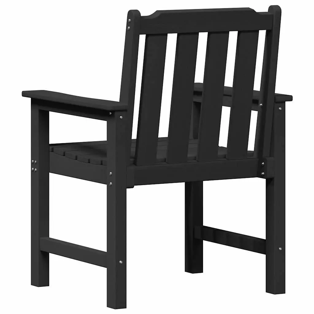 Outdoor Dining Chair High-density Polyethylene 65.5 x 59 x 88 cm Black 2 Piece Set