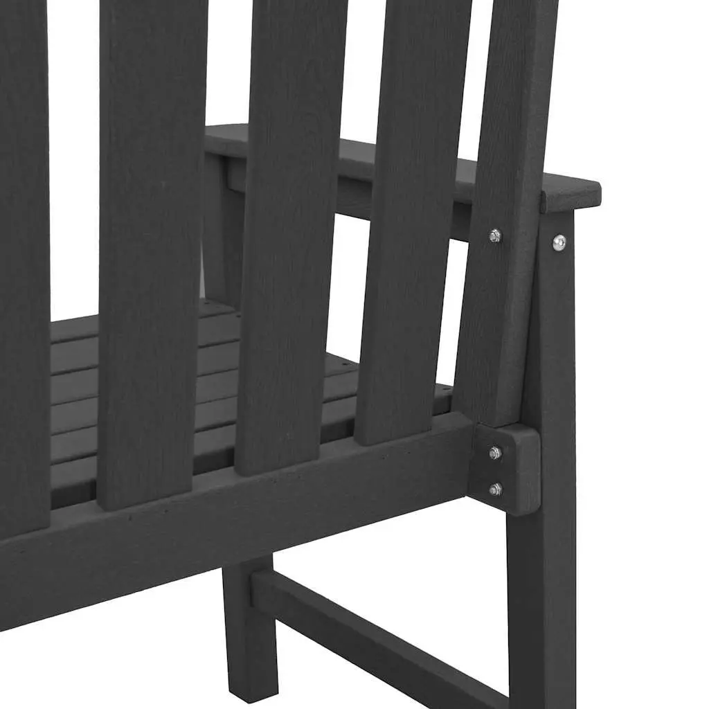 Outdoor Dining Chair High-density Polyethylene 65.5 x 59 x 88 cm Black 2 Piece Set