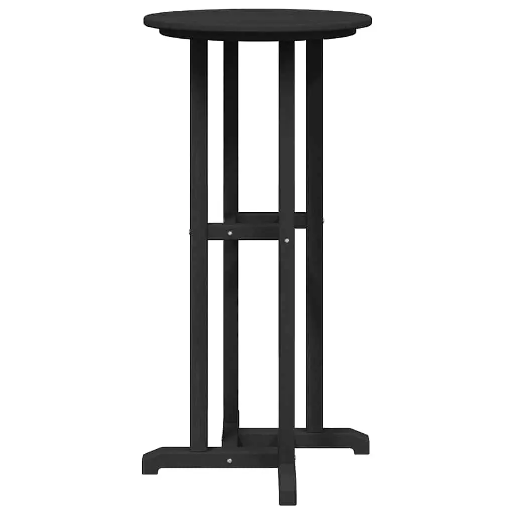 Outdoor Round Bar Table 55x55x107cm Black Polyethylene Garden Terrace Standing